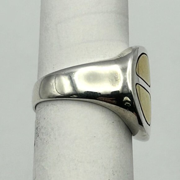Robert Lee Morris RLM Studio 925 Sterling Two-Tone Signet Band Ring Size 7.25 - Picture 2 of 8